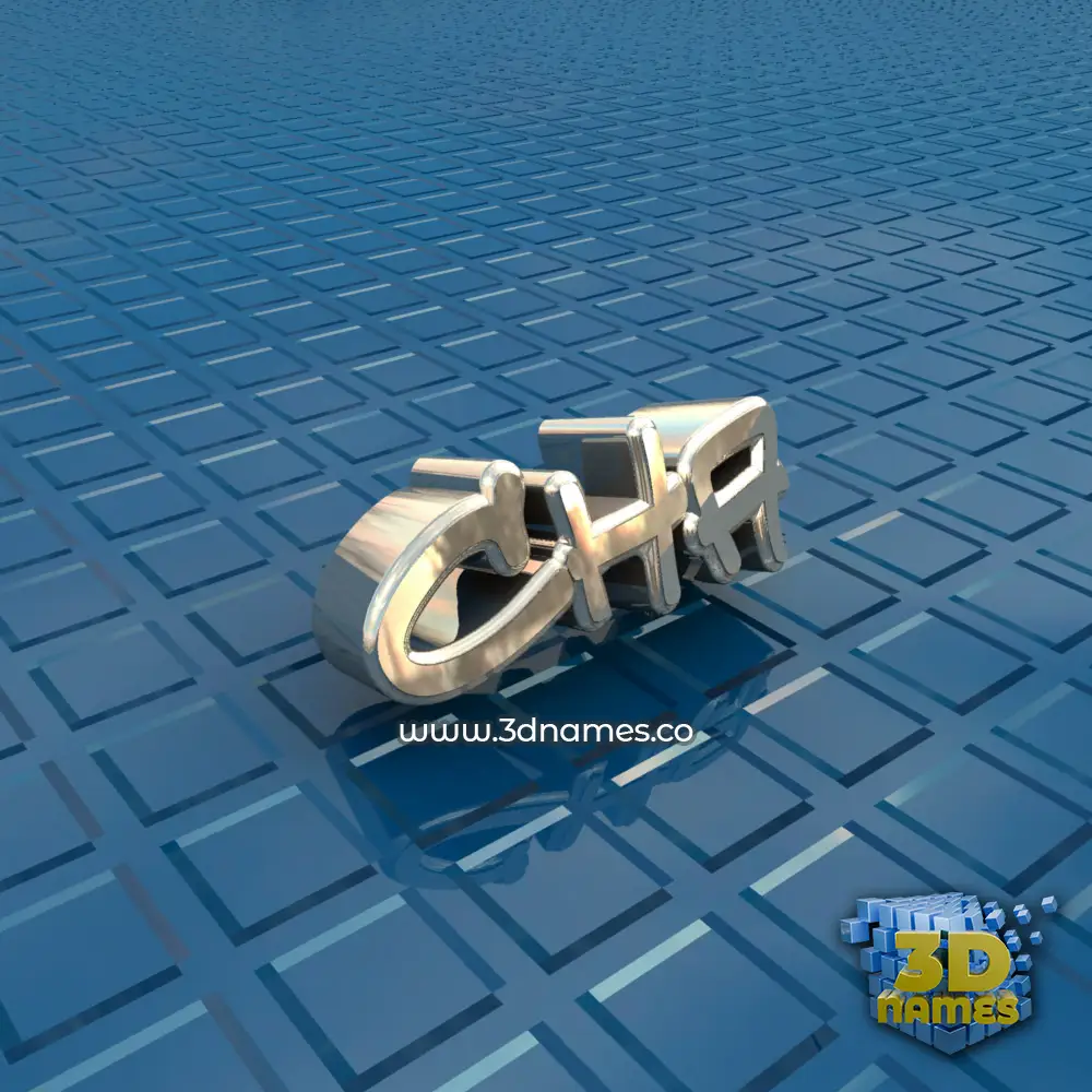 cha in Blue Bling style - 3D name wallpaper