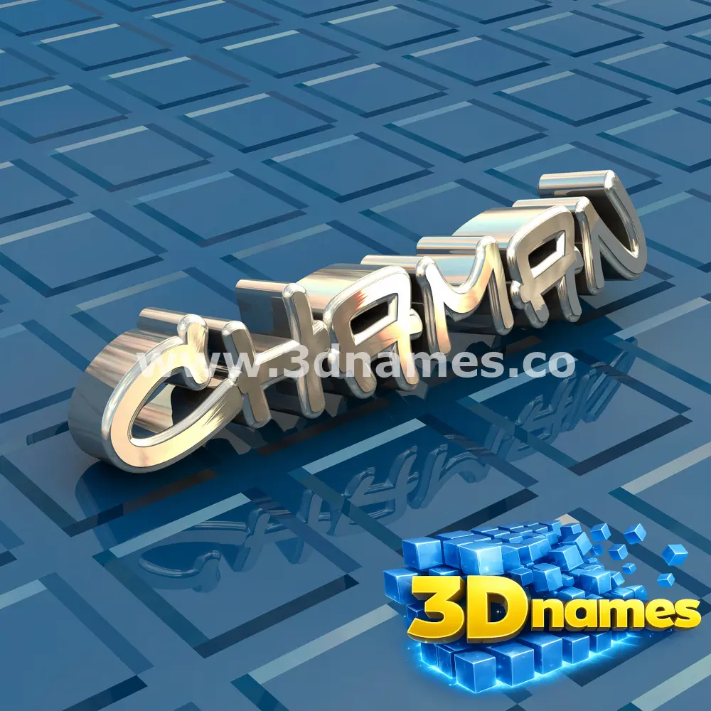 chaman in Blue Bling style - 3D name wallpaper