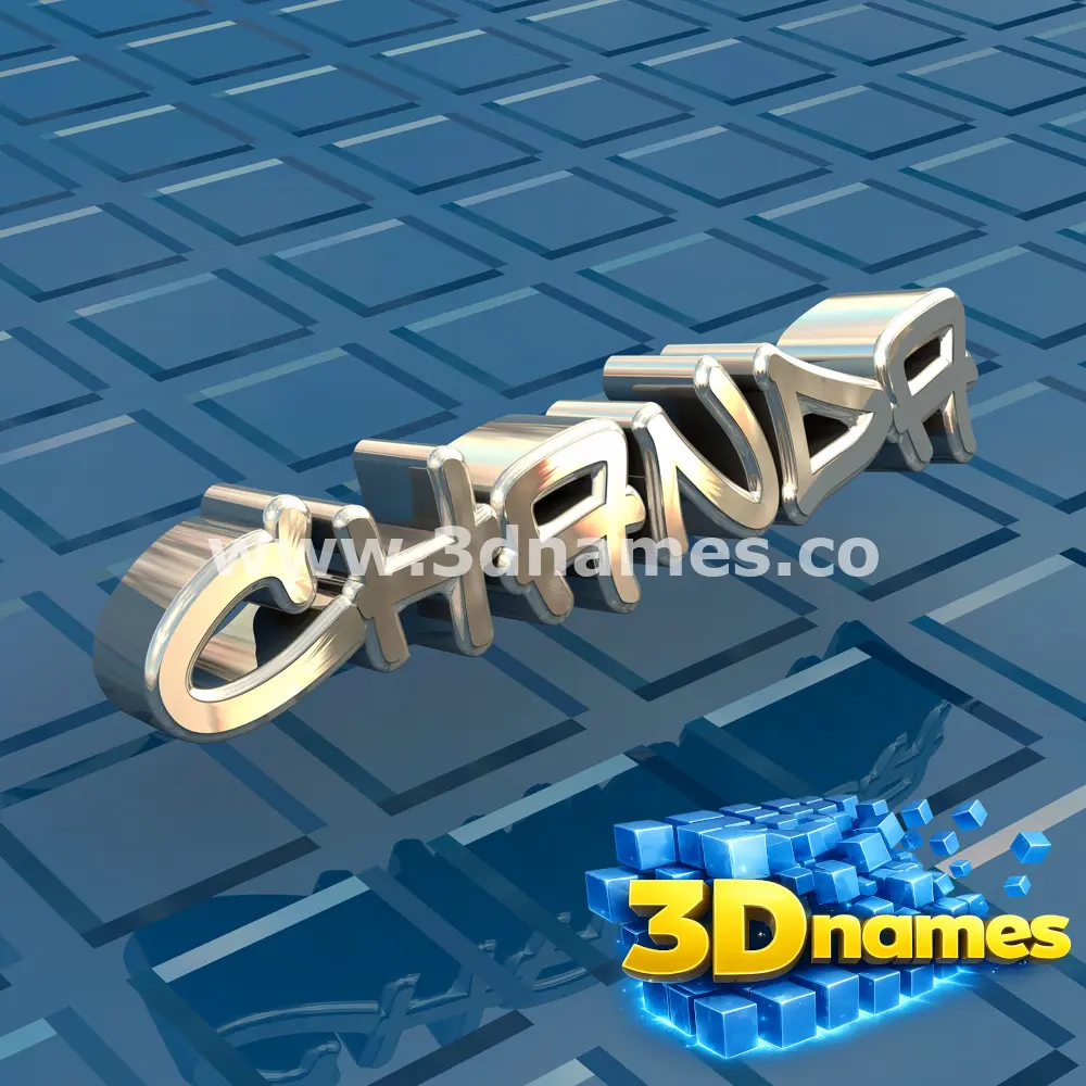 chanda in Blue Bling style - 3D name wallpaper