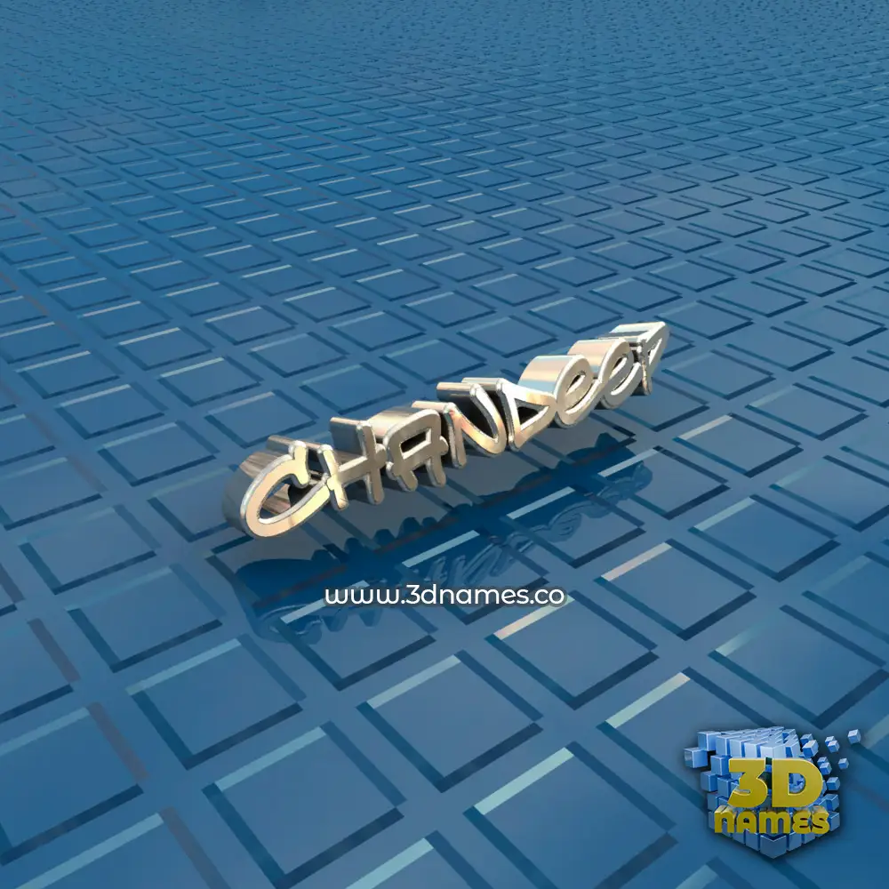 chandeep in Blue Bling style - 3D name wallpaper