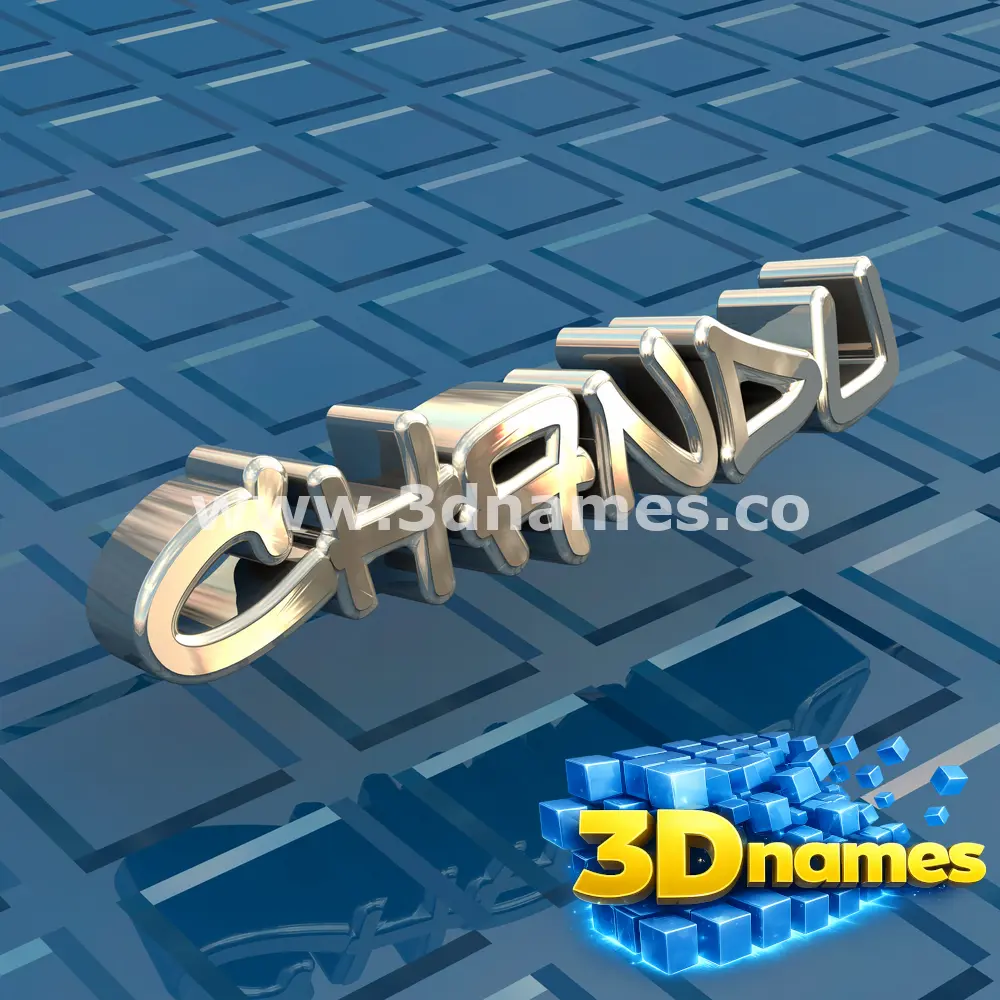 chandu in Blue Bling style - 3D name wallpaper