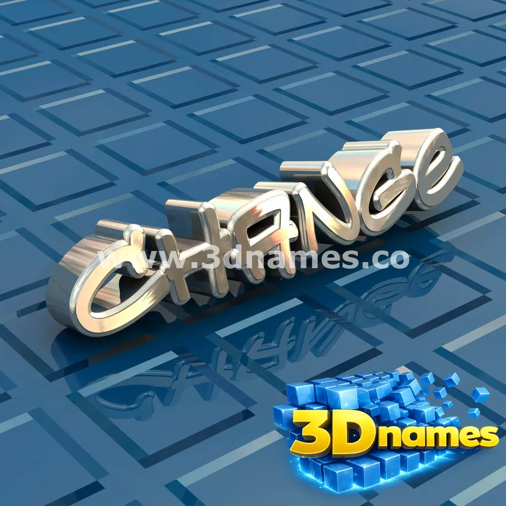 change in Blue Bling style - 3D name wallpaper