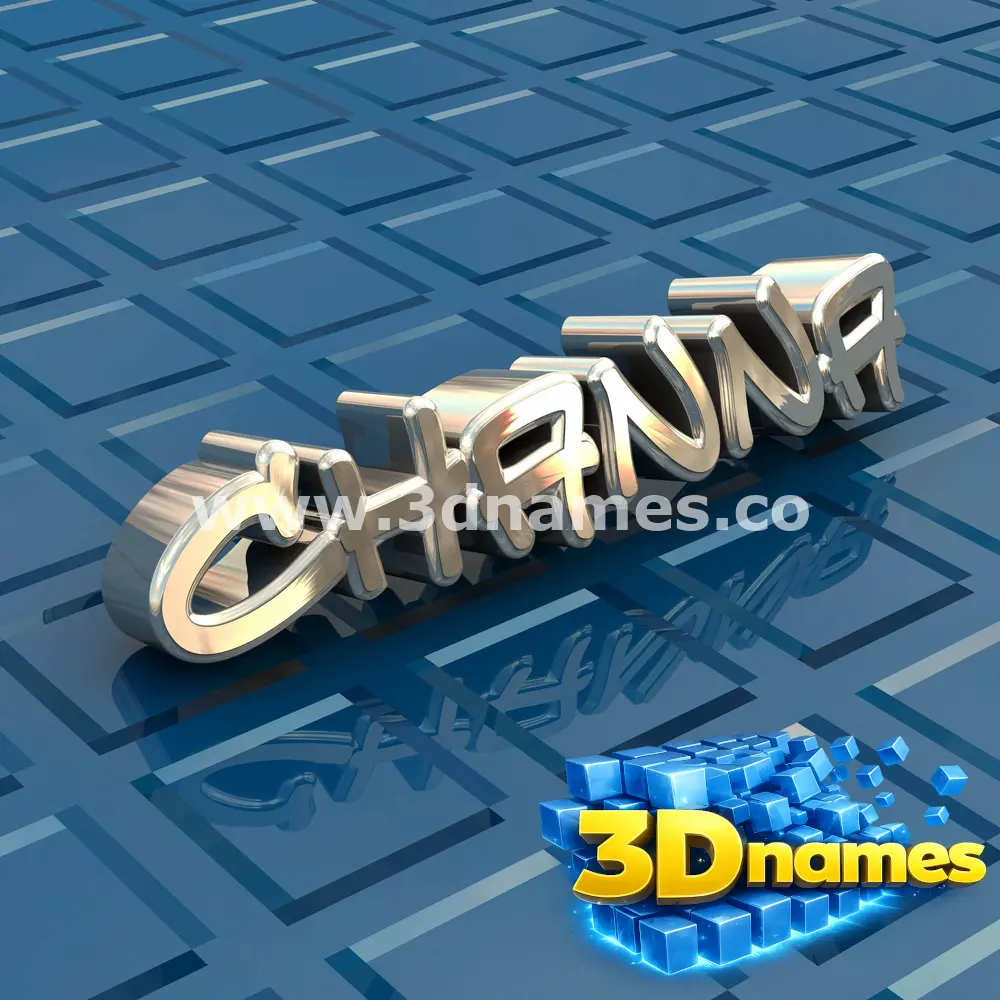 channa in Blue Bling style - 3D name wallpaper