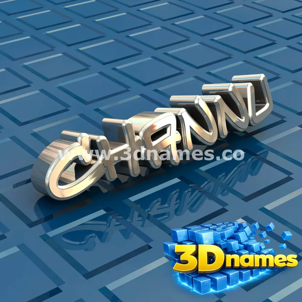 channu in Blue Bling style - 3D name wallpaper