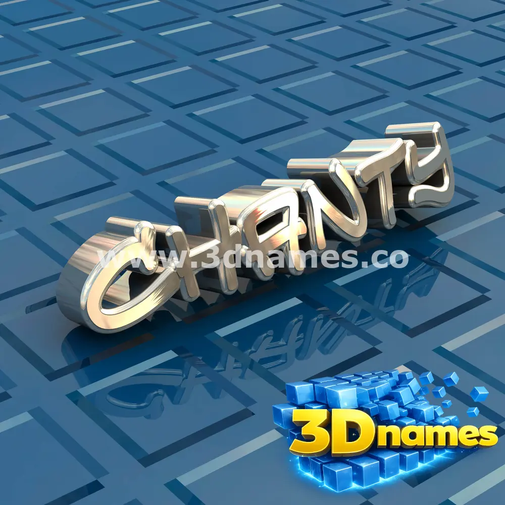 chanty in Blue Bling style - 3D name wallpaper