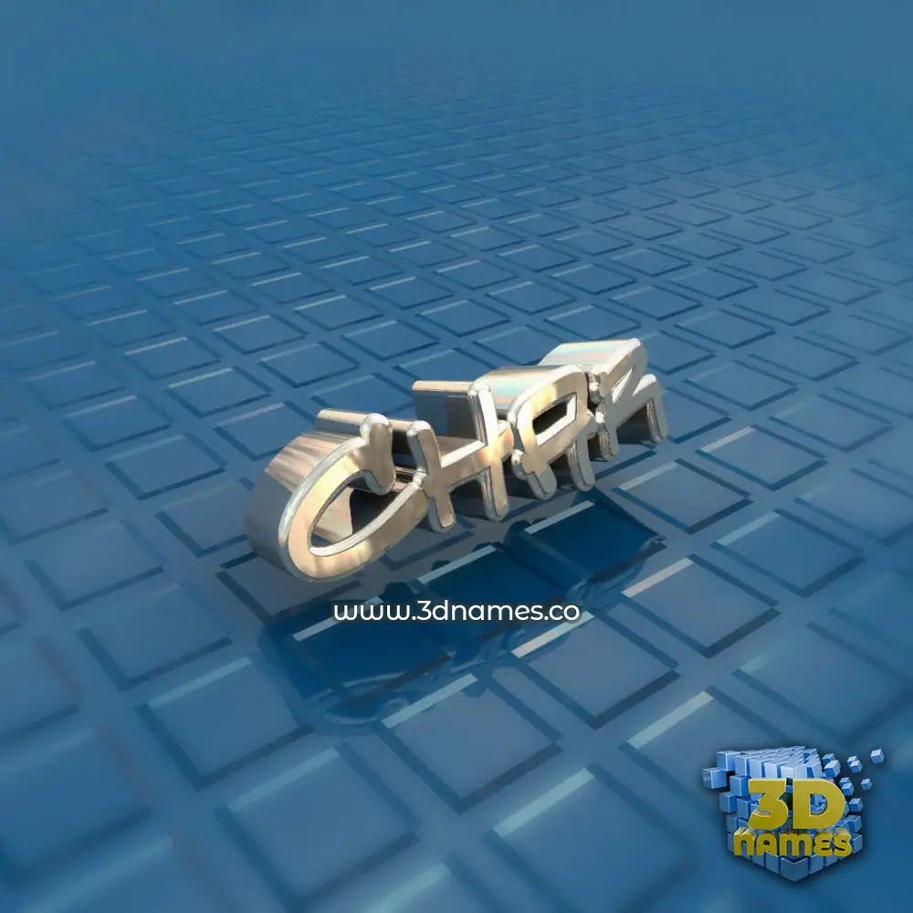 char in Blue Bling style - 3D name wallpaper