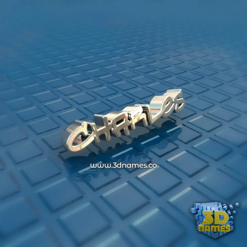 charles in Blue Bling style - 3D name wallpaper