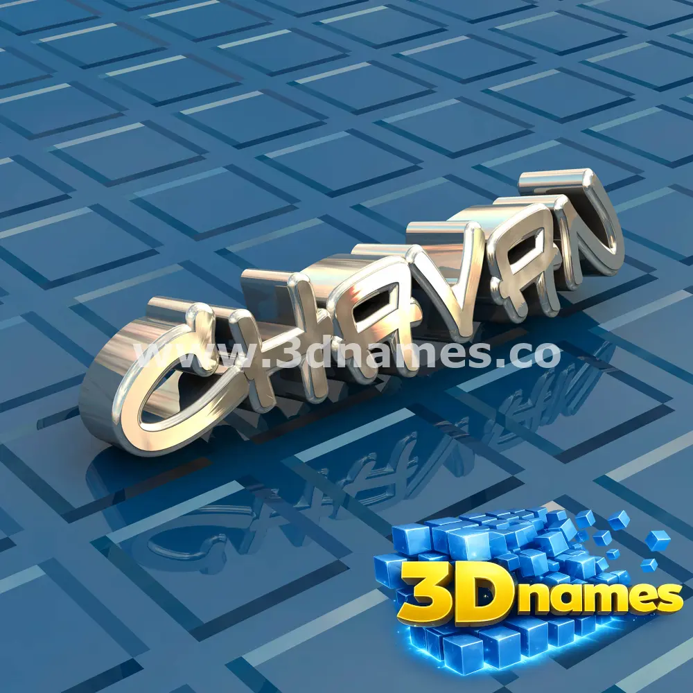 chavan in Blue Bling style - 3D name wallpaper