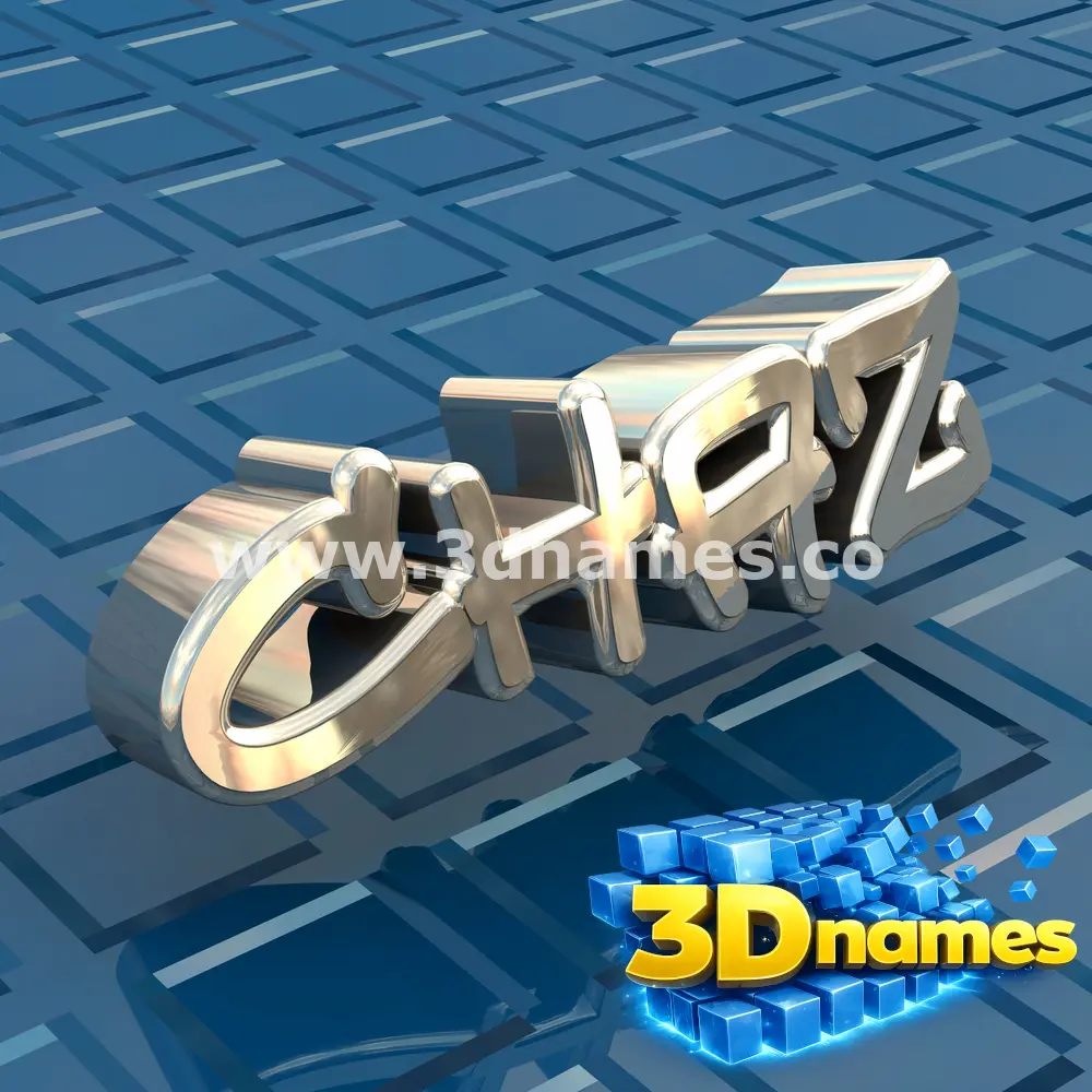 chaz in Blue Bling style - 3D name wallpaper