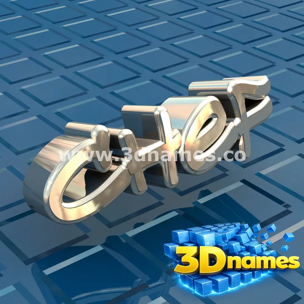 chef in Blue Bling style - 3D name wallpaper