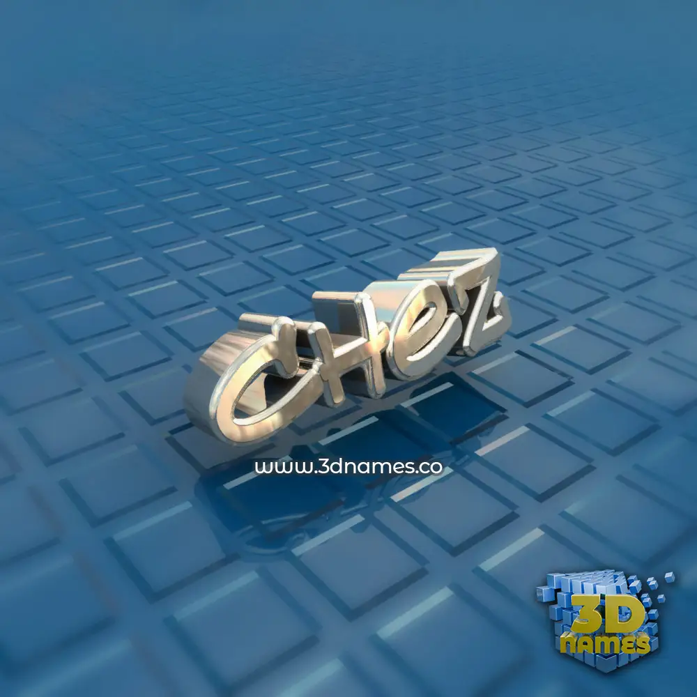 chez in Blue Bling style - 3D name wallpaper