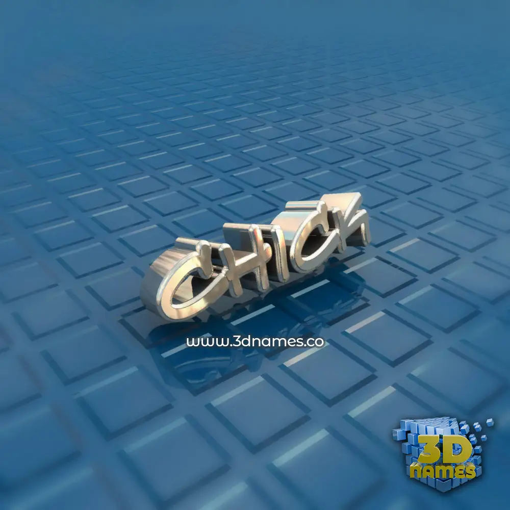 chick in Blue Bling style - 3D name wallpaper