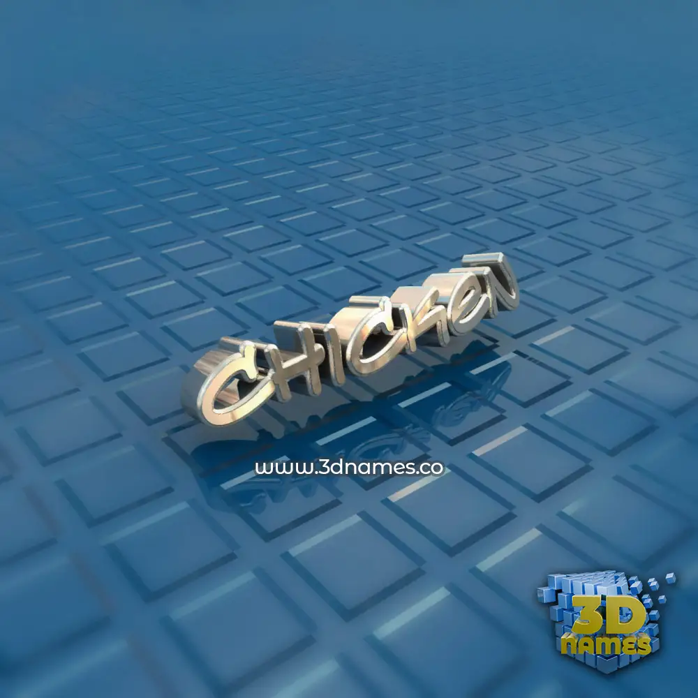 chicken in Blue Bling style - 3D name wallpaper