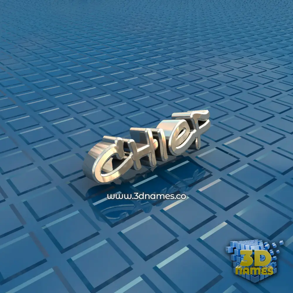 chief in Blue Bling style - 3D name wallpaper