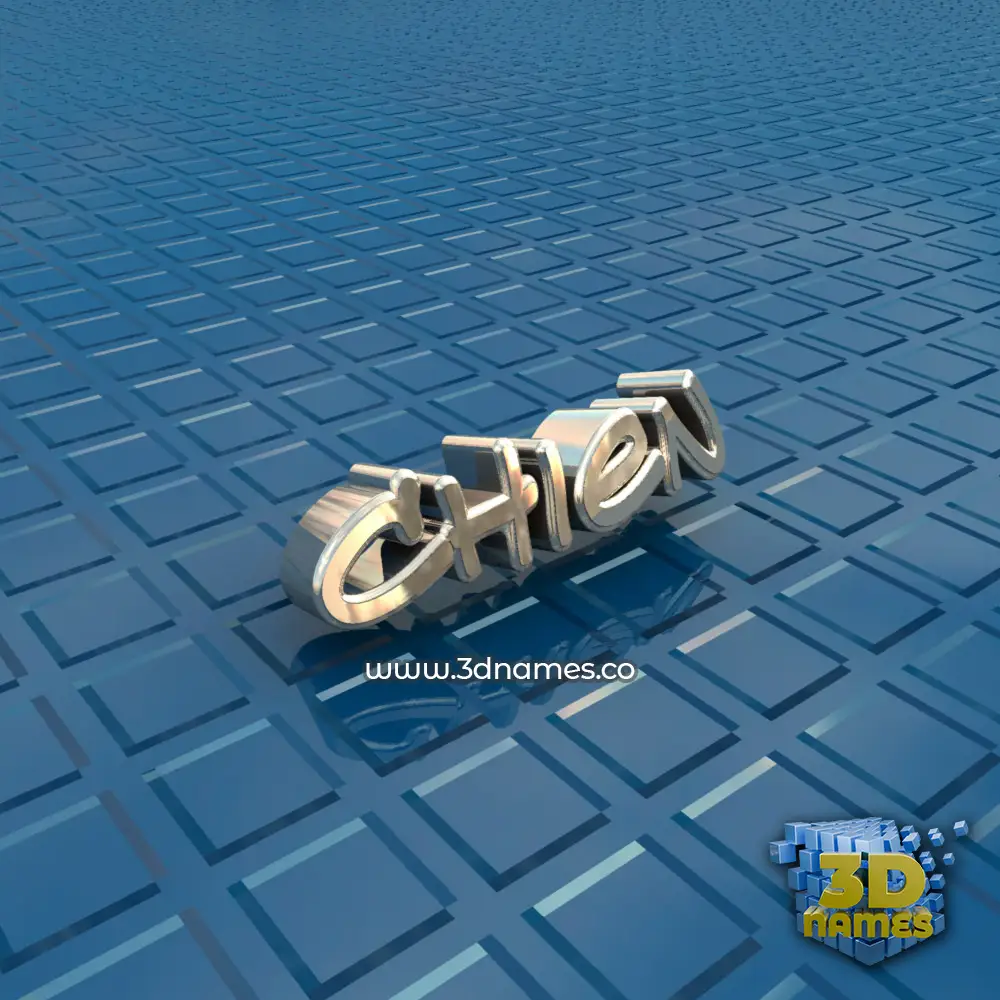chien in Blue Bling style - 3D name wallpaper