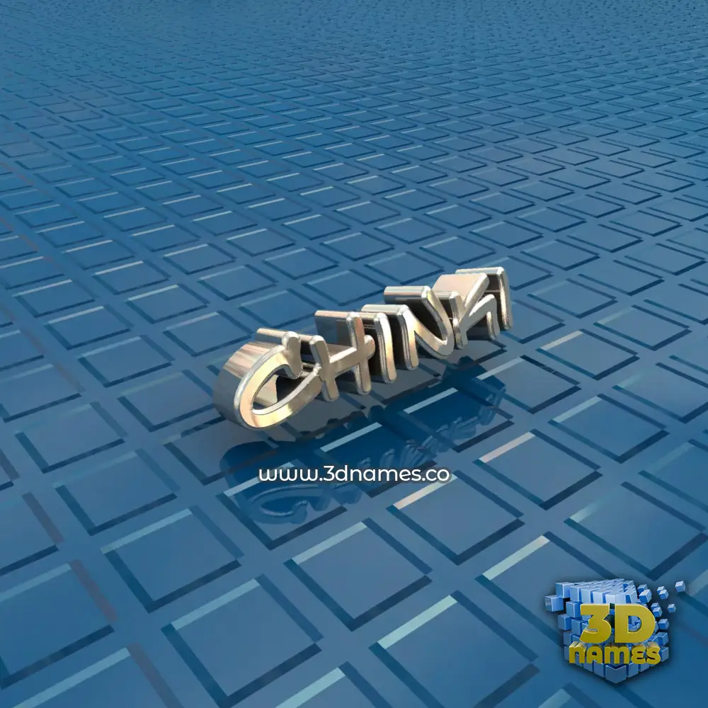 chinki in Blue Bling style - 3D name wallpaper