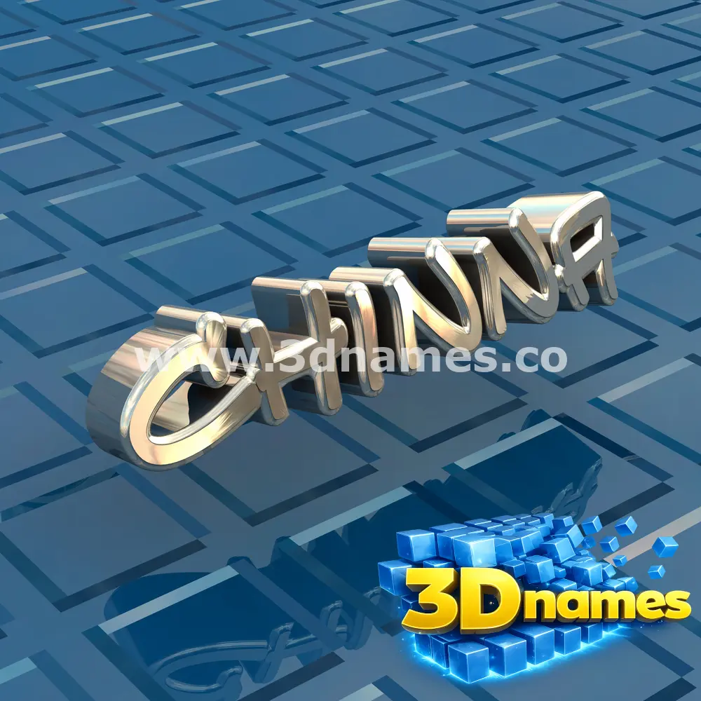 chinna in Blue Bling style - 3D name wallpaper