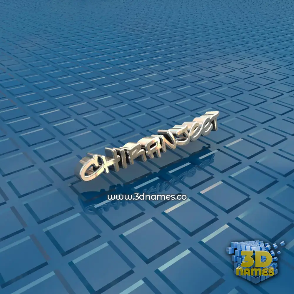 chiranjeet in Blue Bling style - 3D name wallpaper