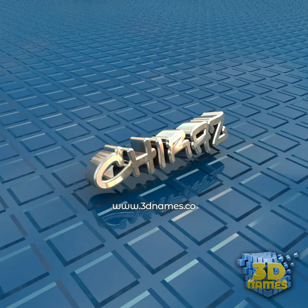 chiraz in Blue Bling style - 3D name wallpaper