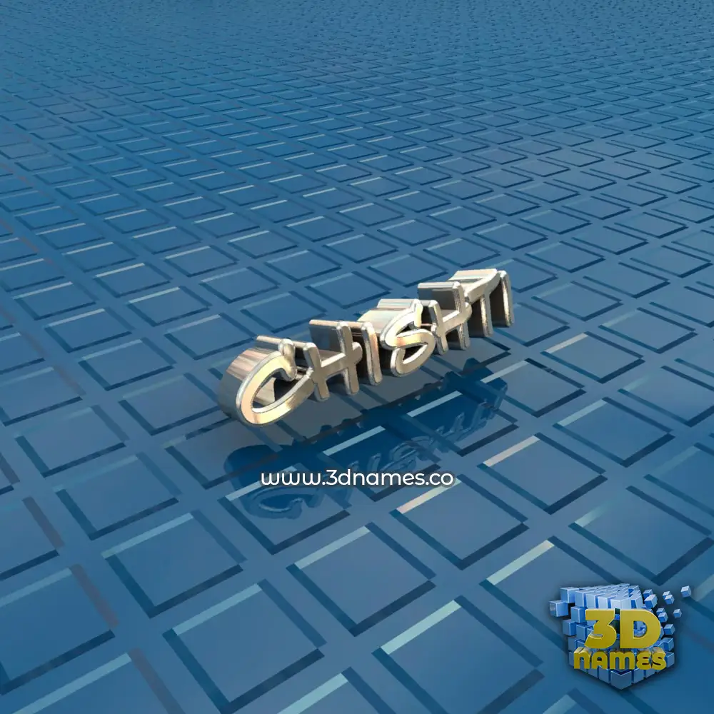 chishti in Blue Bling style - 3D name wallpaper