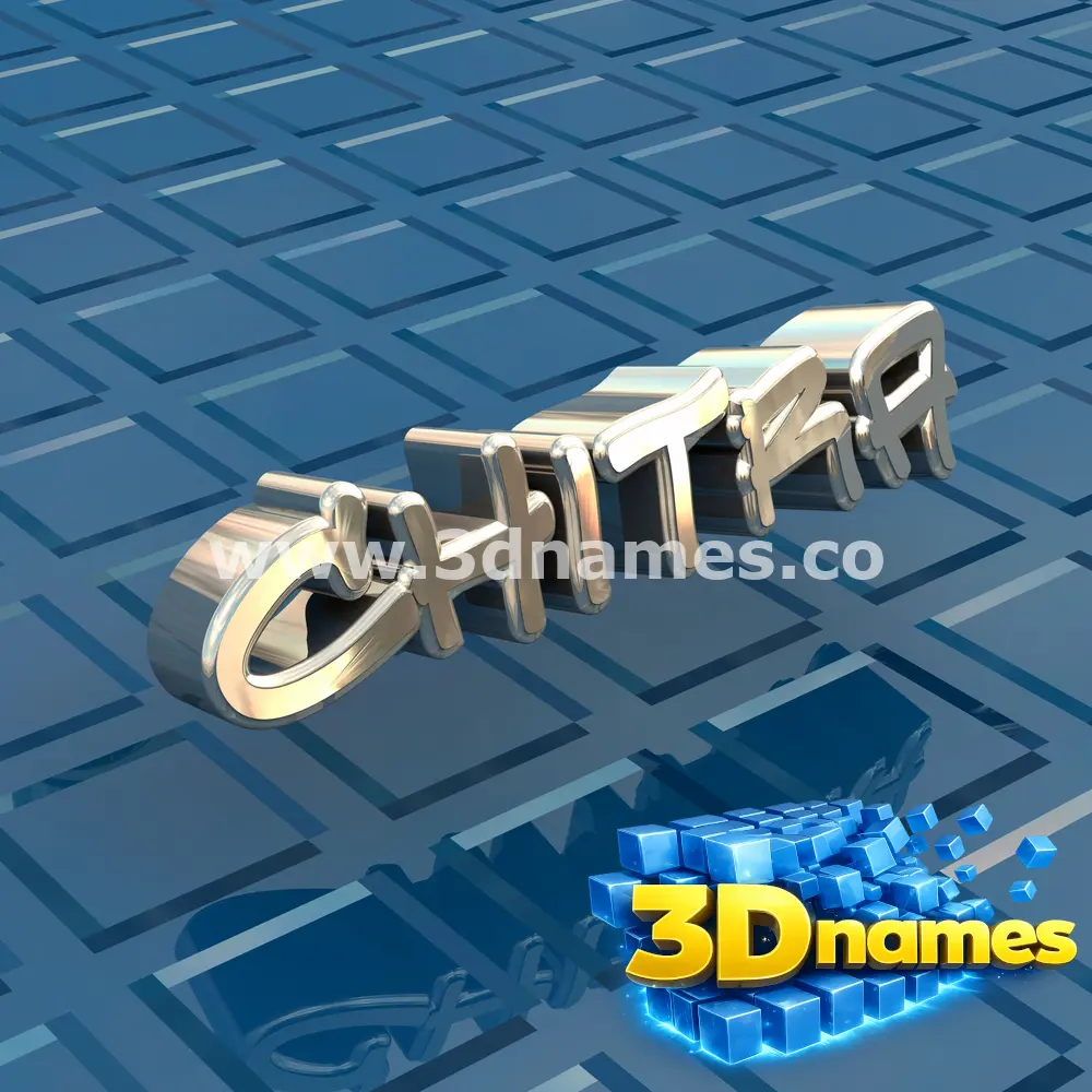chitra in Blue Bling style - 3D name wallpaper