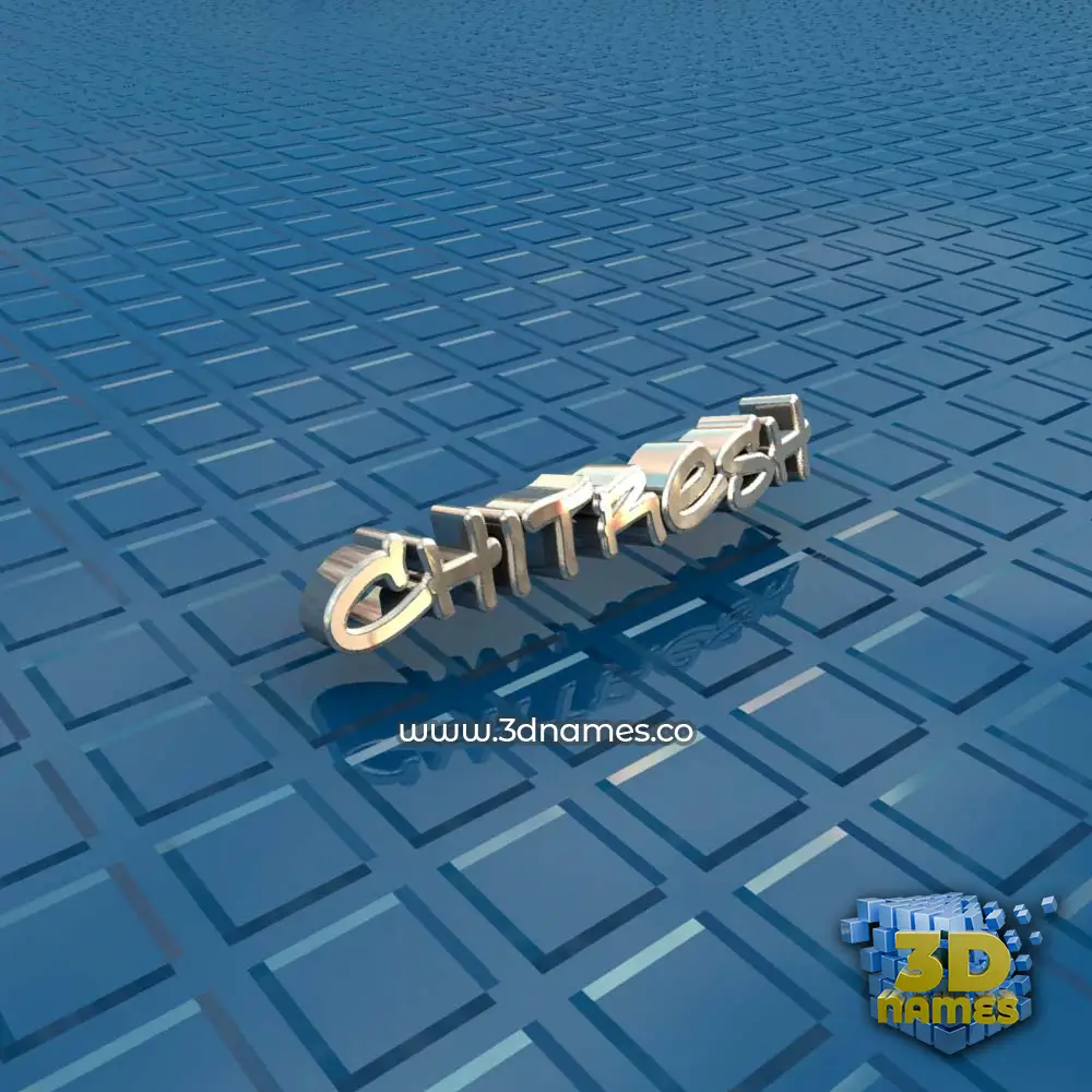 chitresh in Blue Bling style - 3D name wallpaper