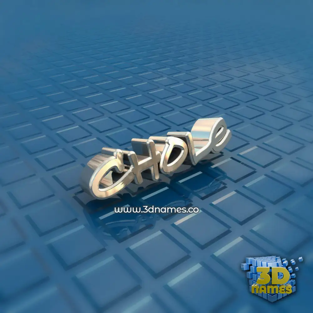 chole in Blue Bling style - 3D name wallpaper