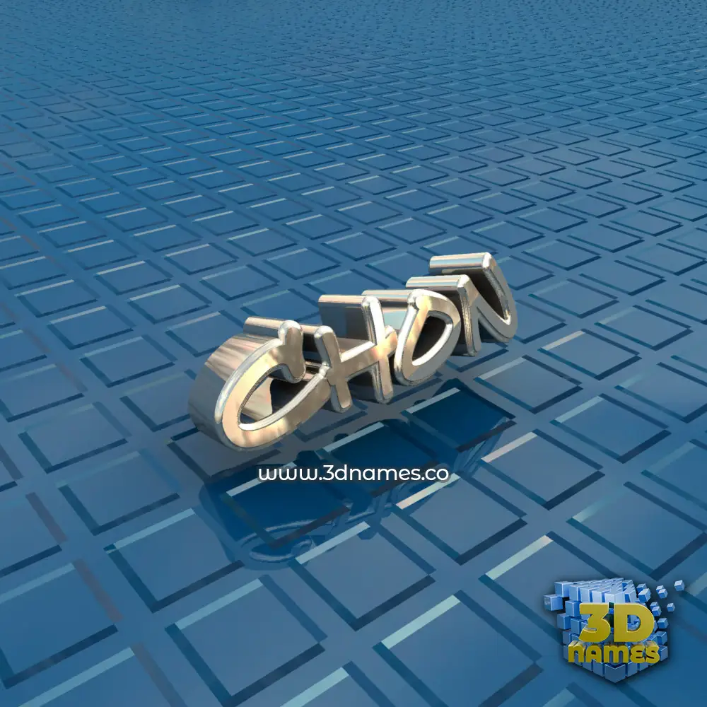 chon in Blue Bling style - 3D name wallpaper