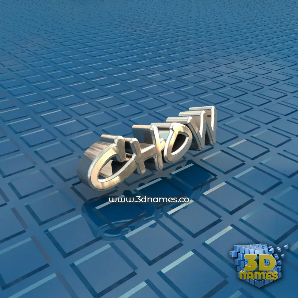 chow in Blue Bling style - 3D name wallpaper