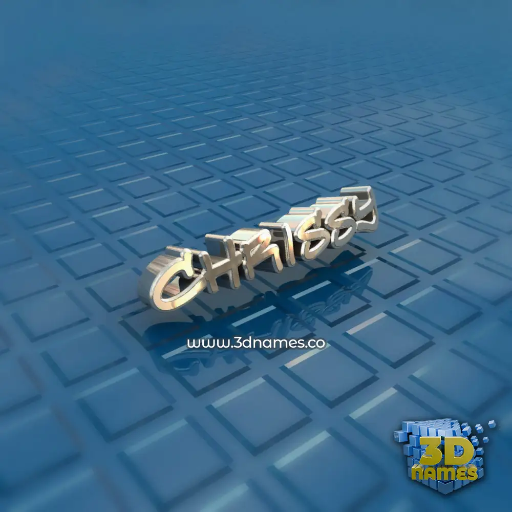 chrissy in Blue Bling style - 3D name wallpaper