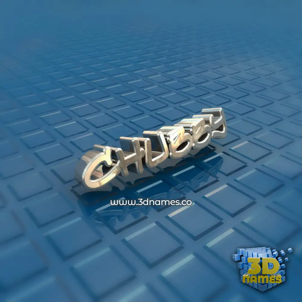 chubby in Blue Bling style - 3D name wallpaper