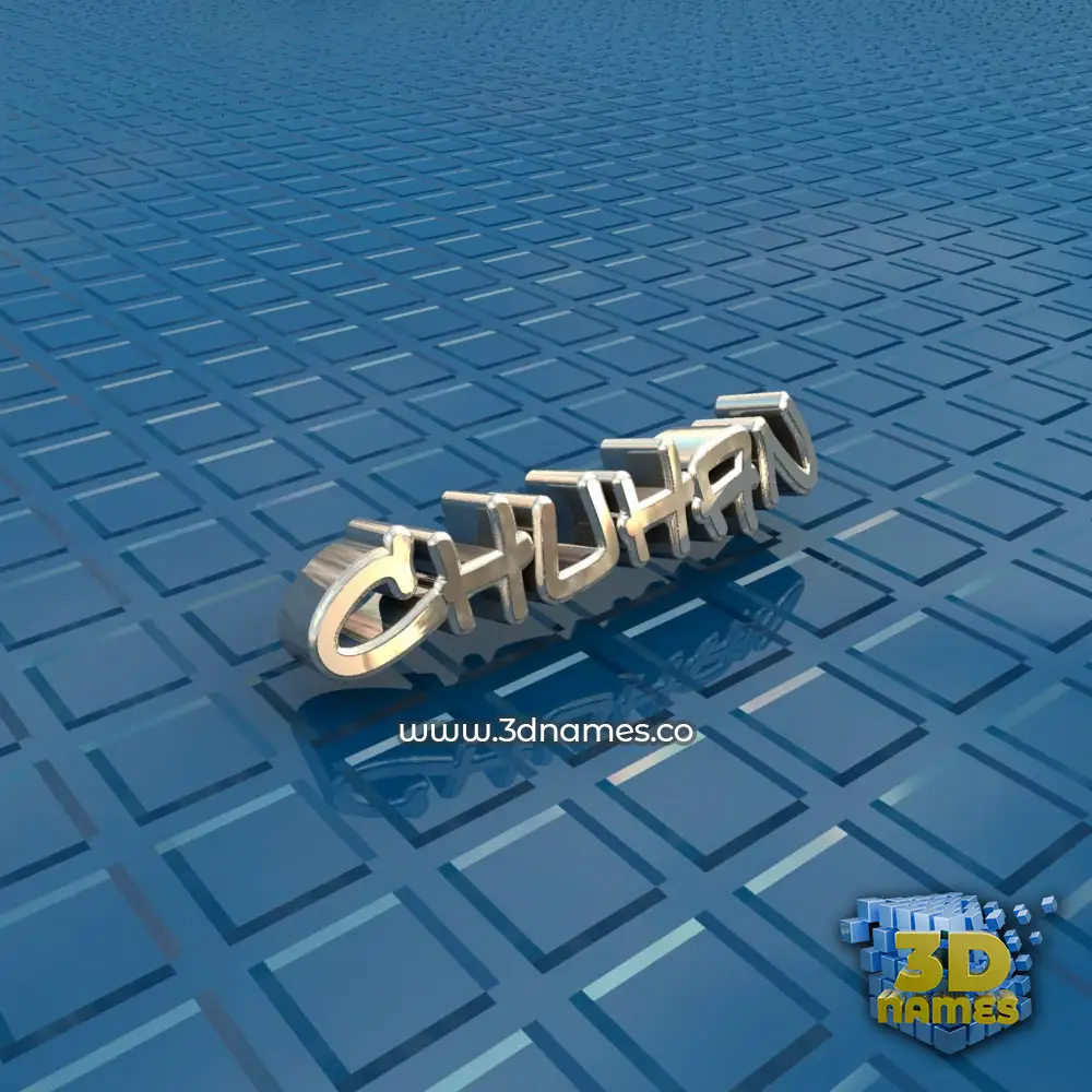 chuhan in Blue Bling style - 3D name wallpaper