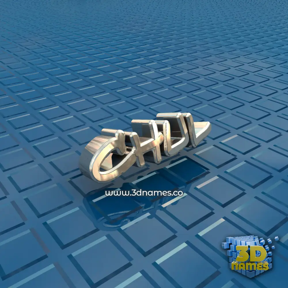 chul in Blue Bling style - 3D name wallpaper