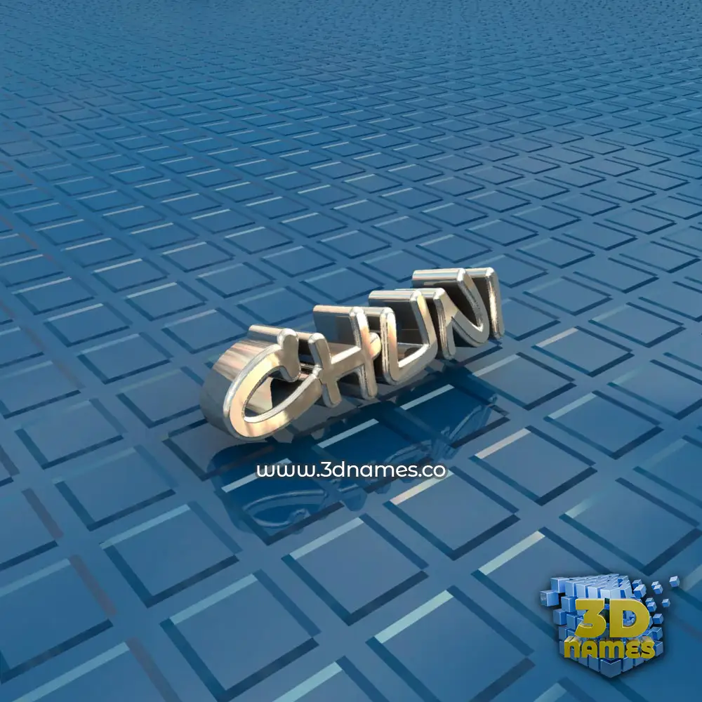 chuni in Blue Bling style - 3D name wallpaper