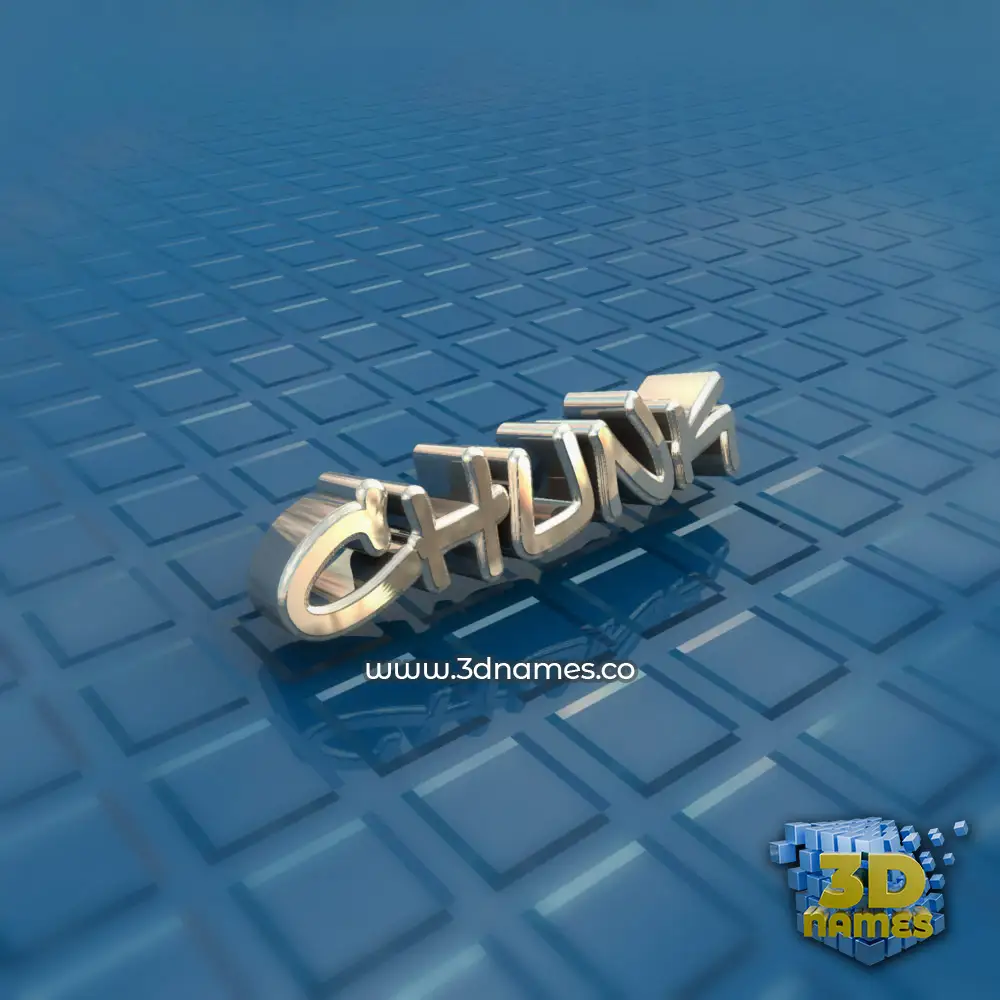 chunk in Blue Bling style - 3D name wallpaper