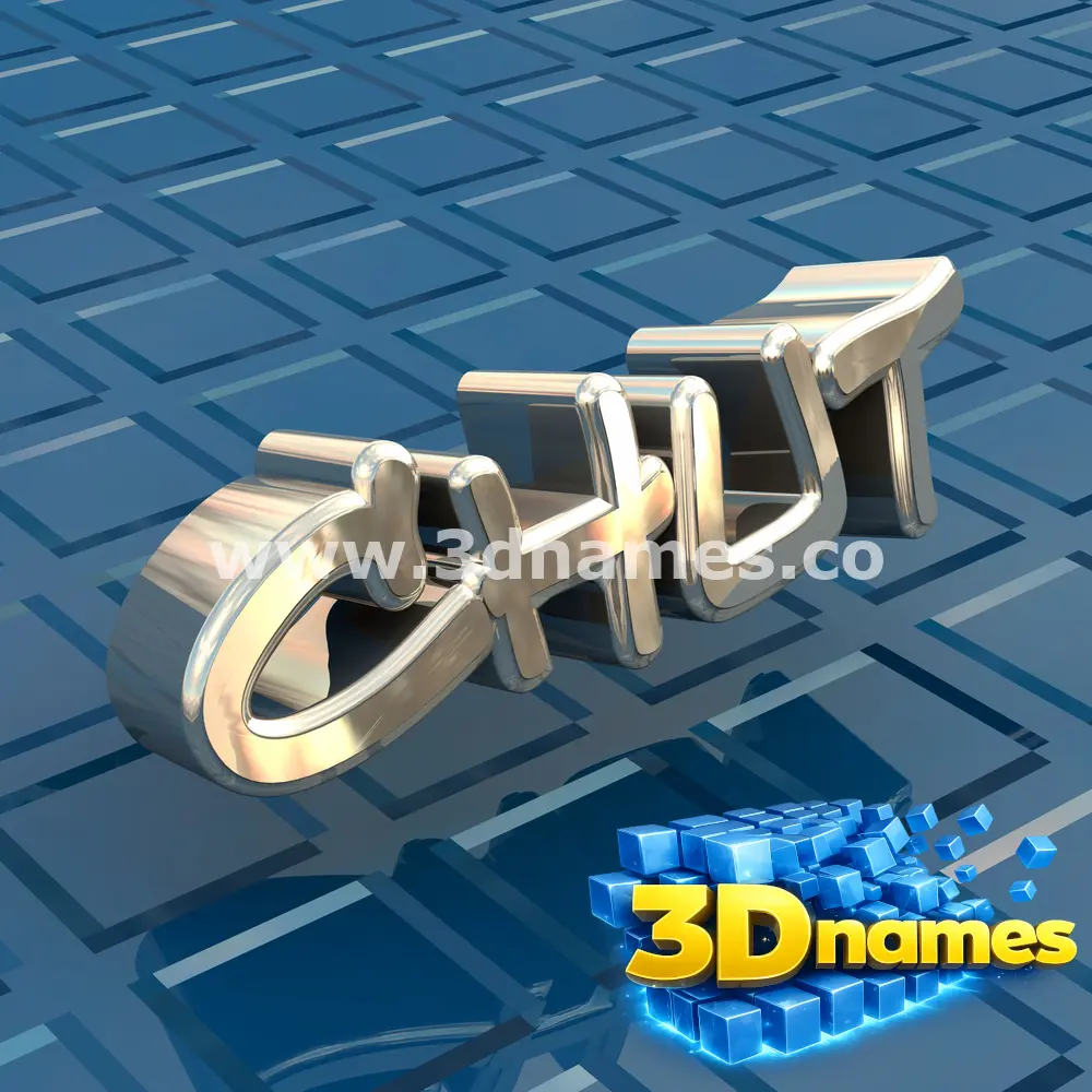 chut in Blue Bling style - 3D name wallpaper