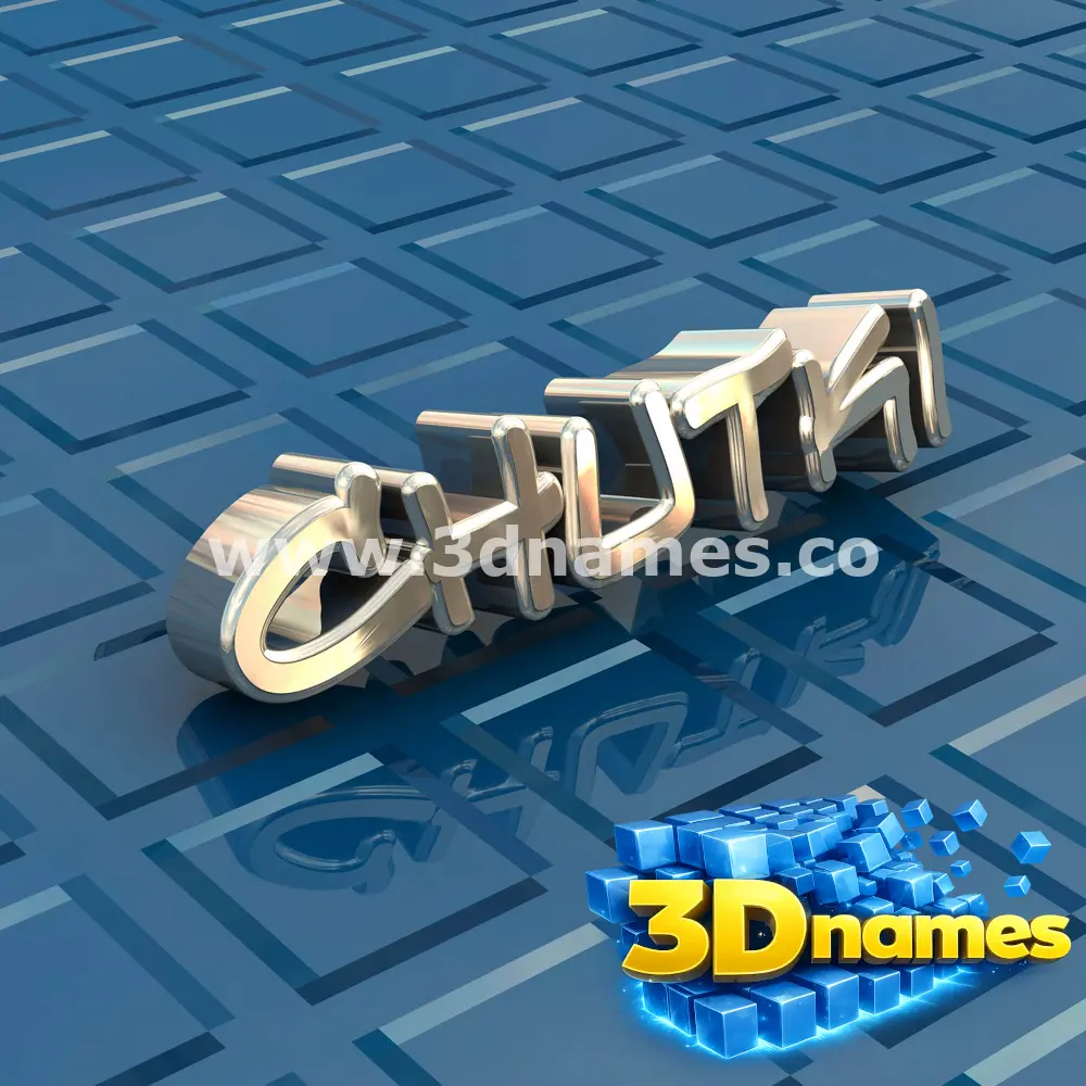 chutki in Blue Bling style - 3D name wallpaper