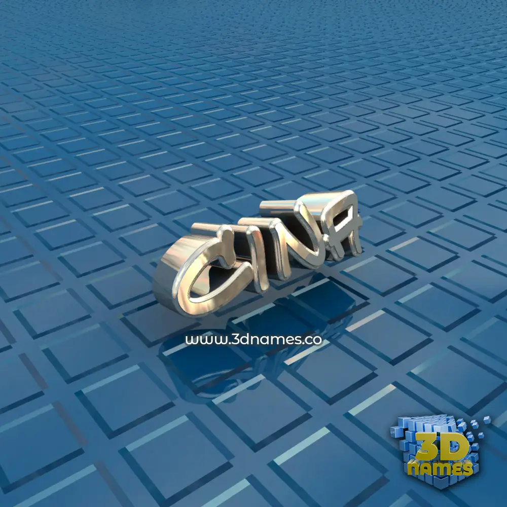 cina in Blue Bling style - 3D name wallpaper