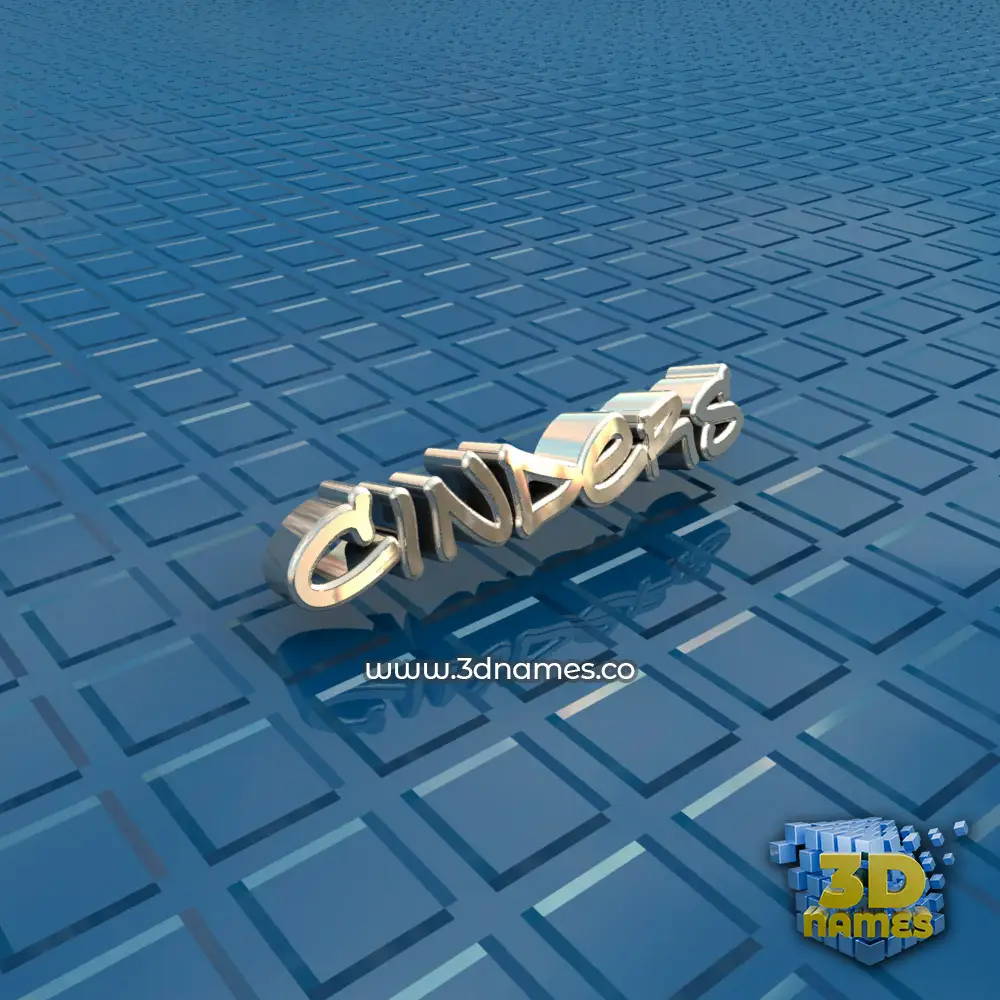 cinders in Blue Bling style - 3D name wallpaper
