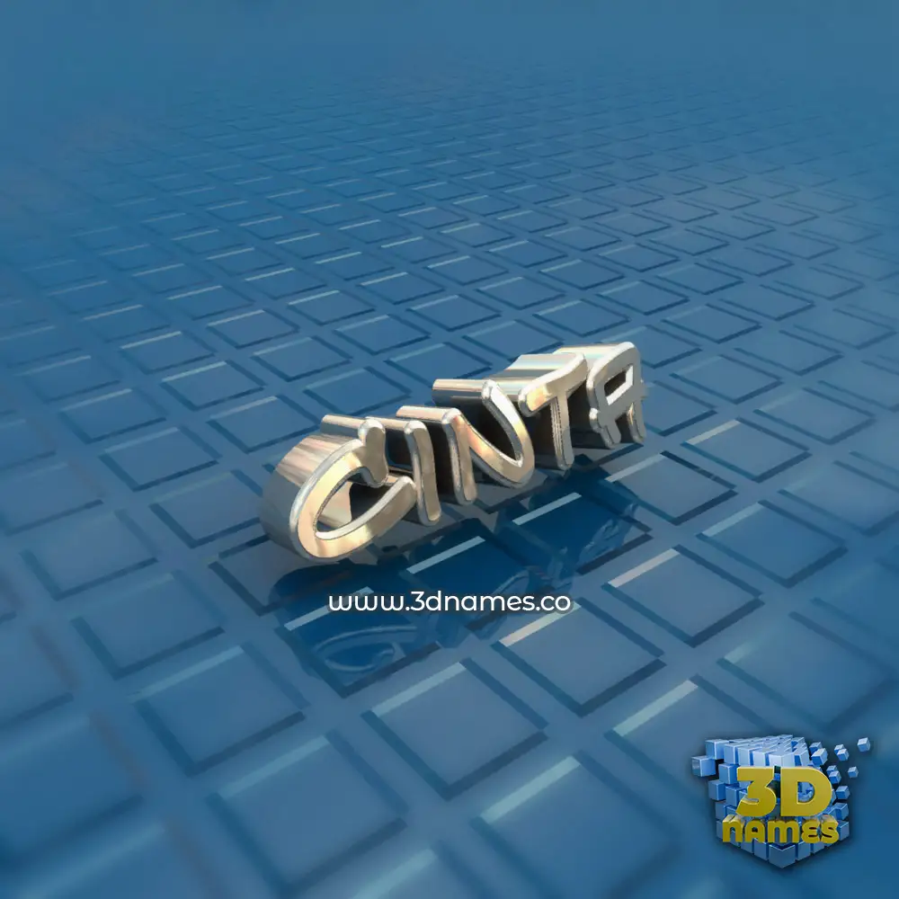 cinta in Blue Bling style - 3D name wallpaper