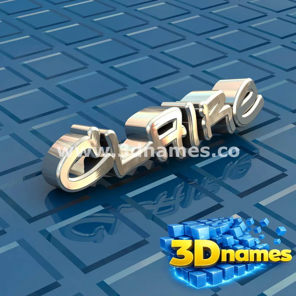 claire in Blue Bling style - 3D name wallpaper