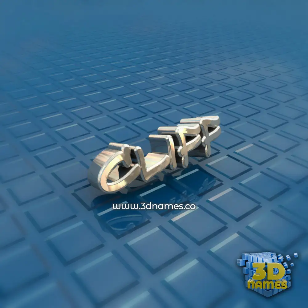 cliff in Blue Bling style - 3D name wallpaper