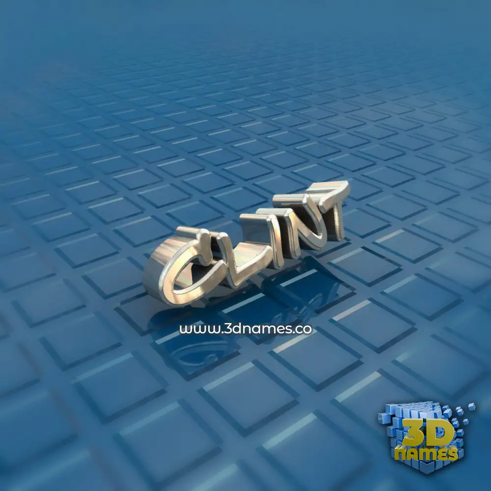 clint in Blue Bling style - 3D name wallpaper