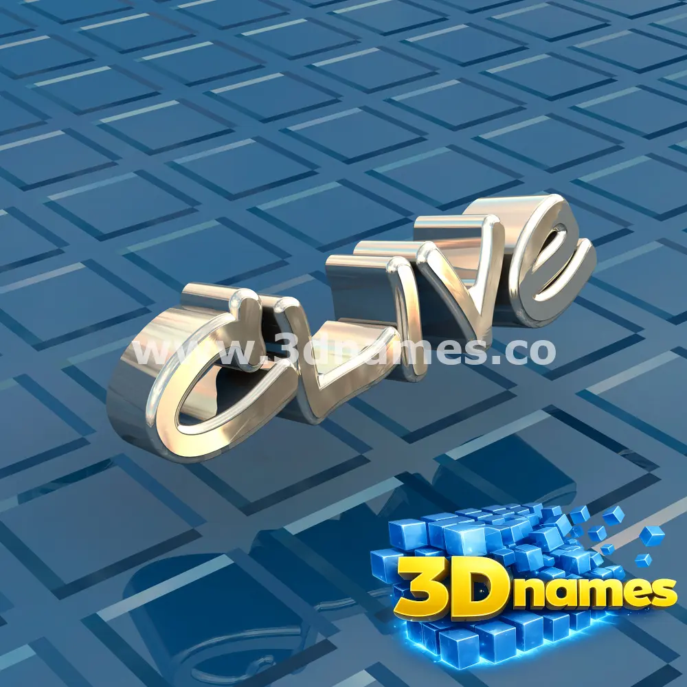 clive in Blue Bling style - 3D name wallpaper