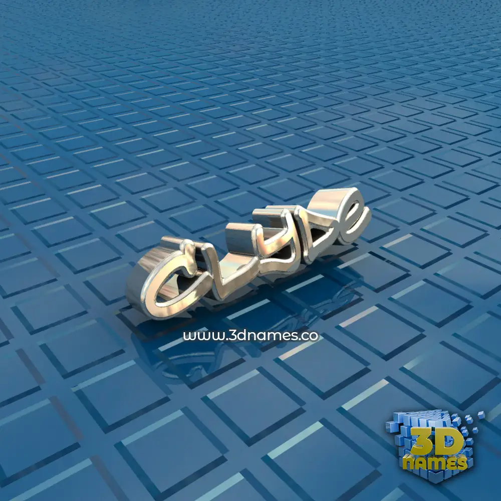 clyde in Blue Bling style - 3D name wallpaper