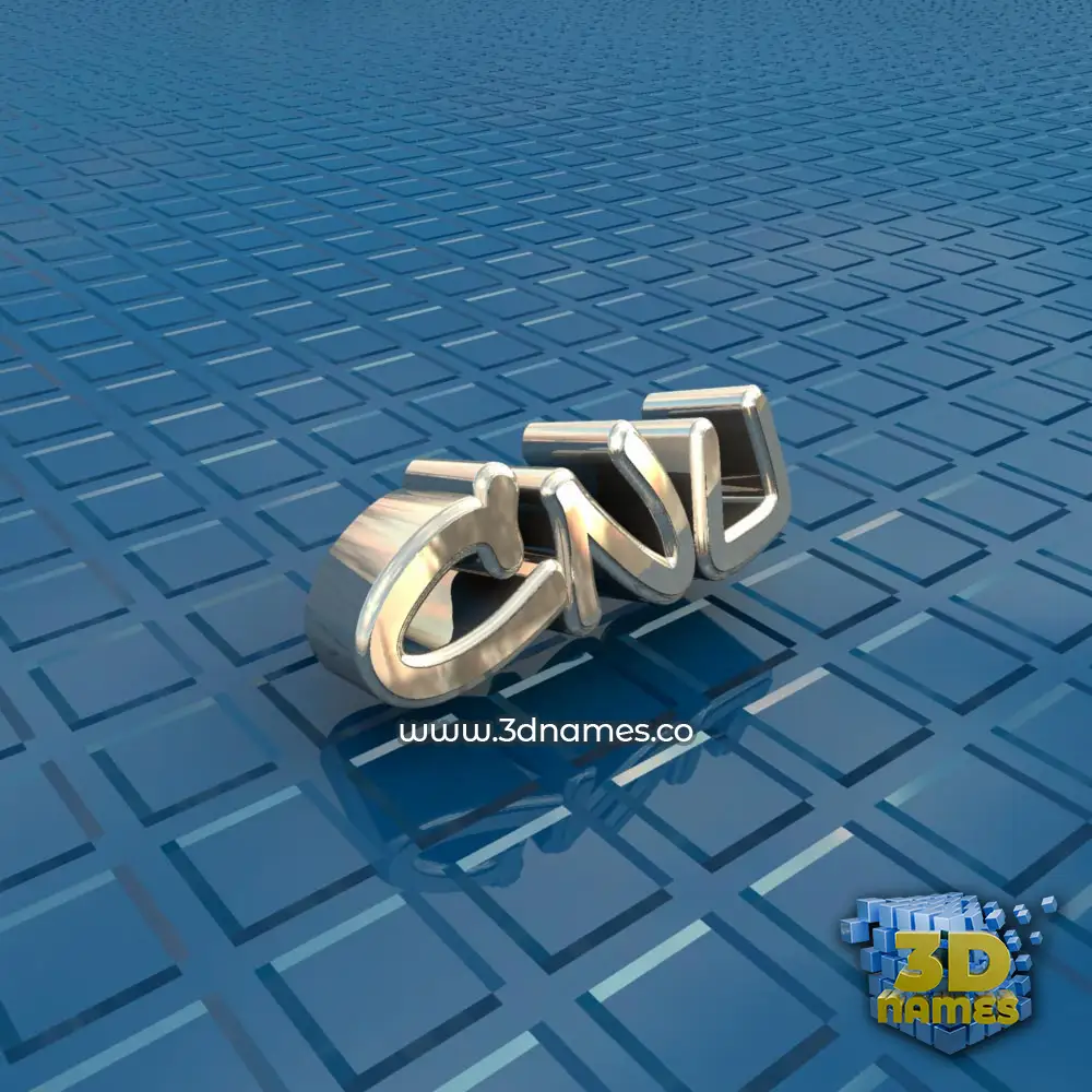cnu in Blue Bling style - 3D name wallpaper