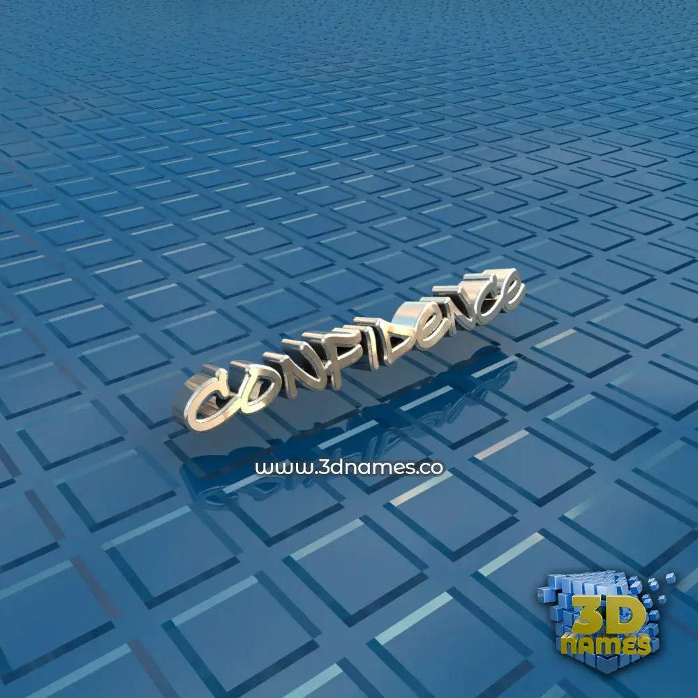 confidence in Blue Bling style - 3D name wallpaper