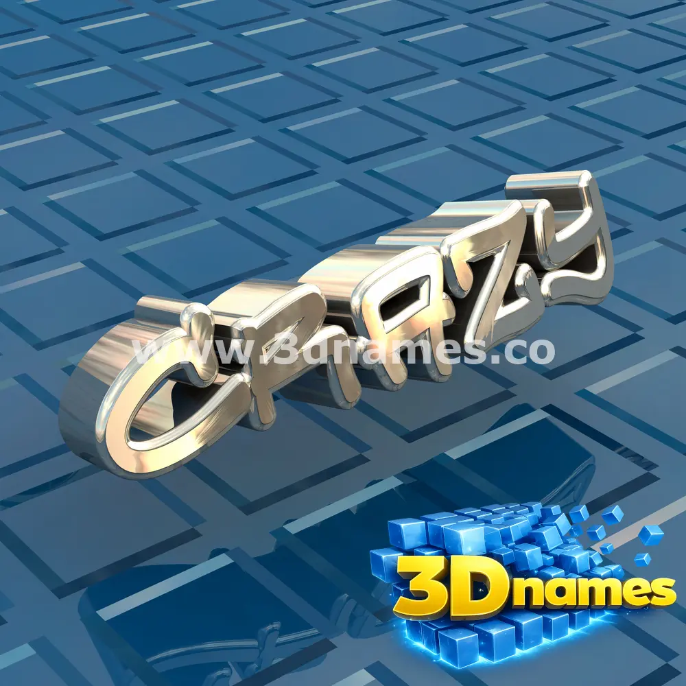 crazy in Blue Bling style - 3D name wallpaper
