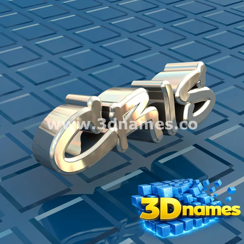 cris in Blue Bling style - 3D name wallpaper