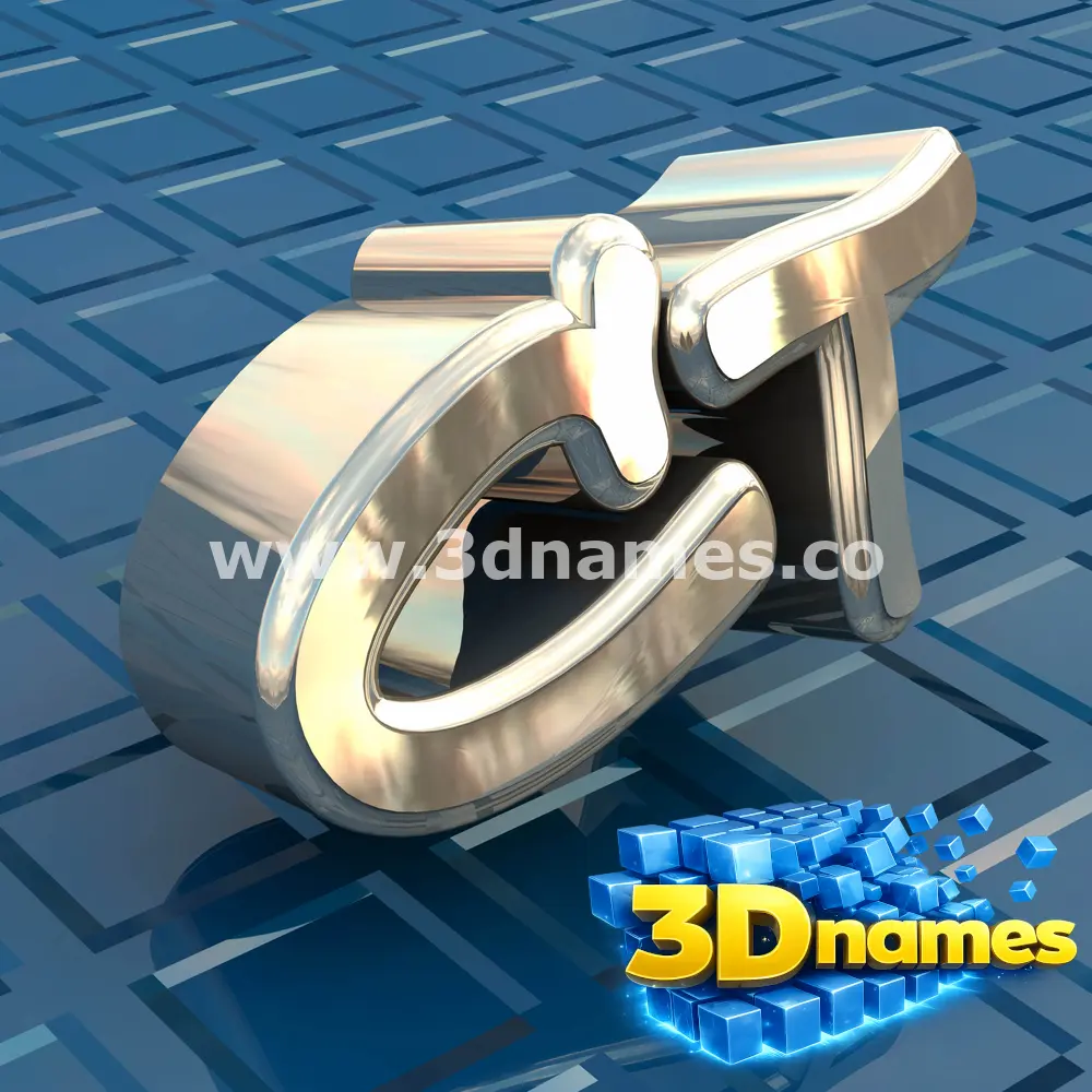 ct in Blue Bling style - 3D name wallpaper